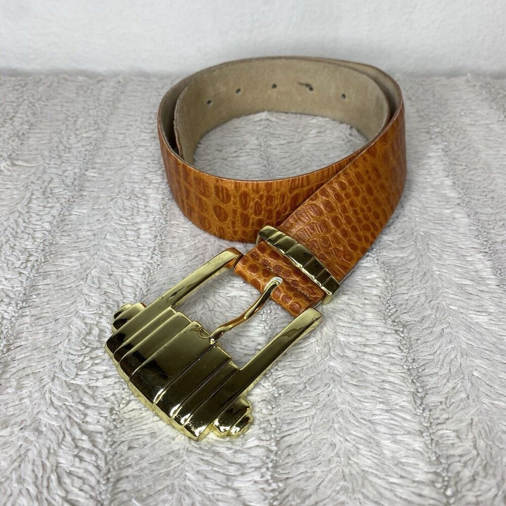 The Ritz Accesories Collection Gold Buckle Women’s Belt Western‎ Retro Small